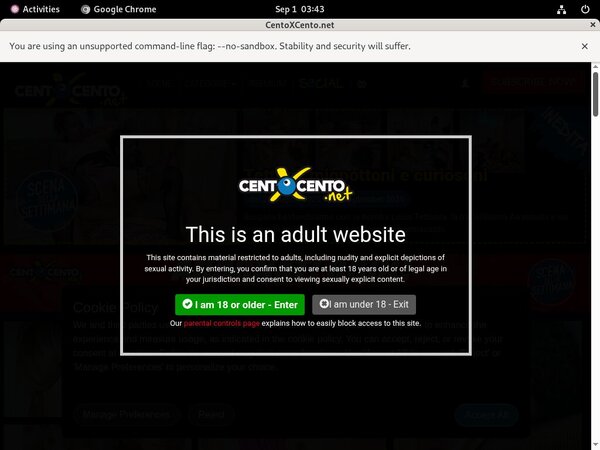 Centoxcento.net Benutzername