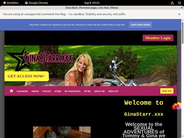 GinaStarr With European Credit Card
